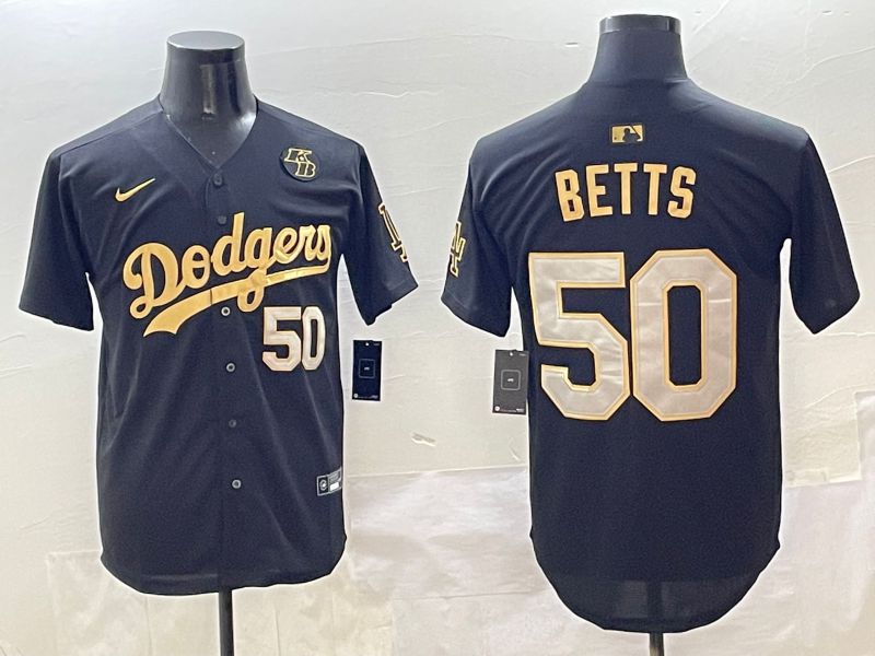 Men Los Angeles Dodgers #50 Betts Black Gold Nike 2025 MLB Jersey style 4269->los angeles dodgers->MLB Jersey